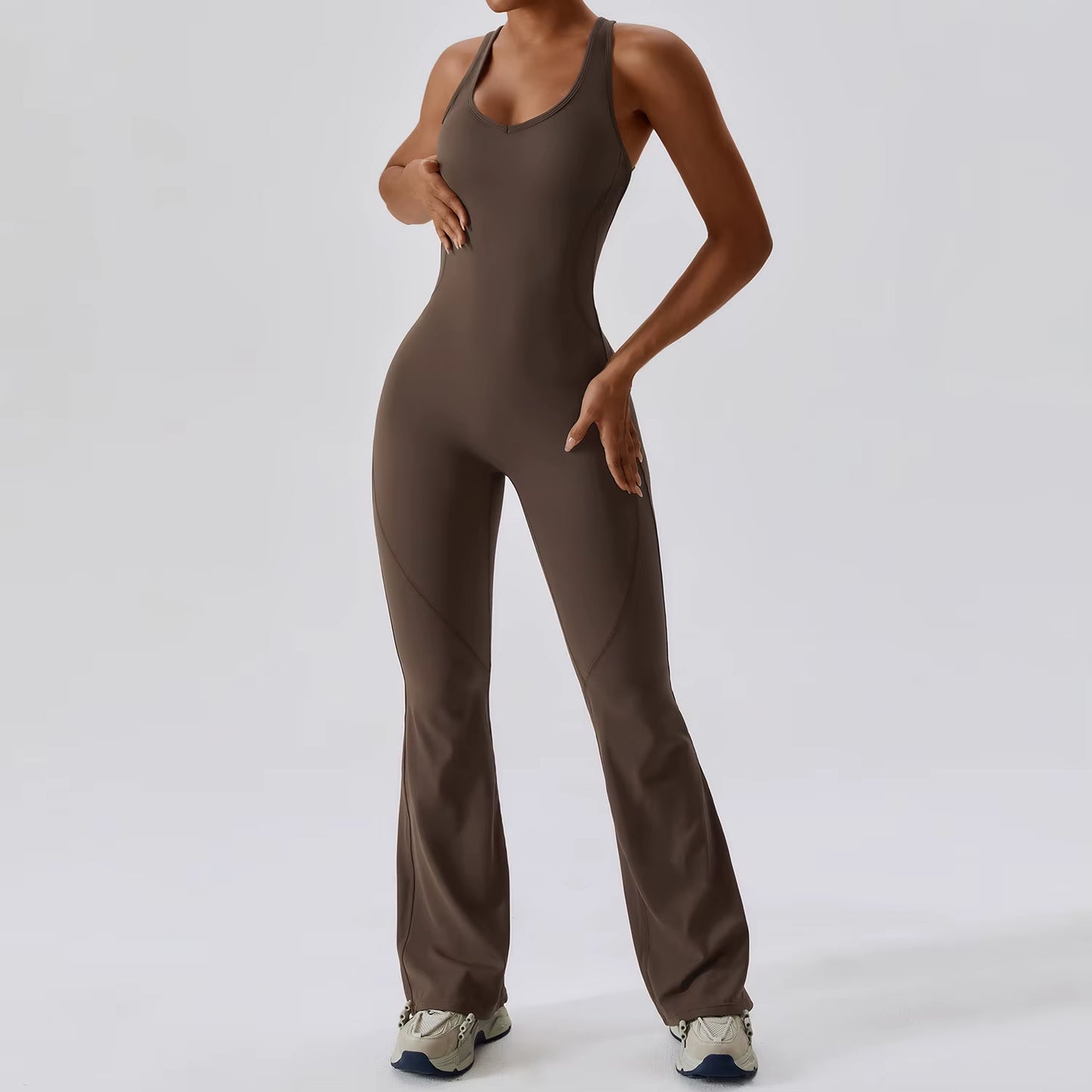 Solid Yoga Jumpsuit One Piece Outfit Fitness Bodysuit Workout Clothes for Women Sportwear Women Buttock Lifting Set Activewear