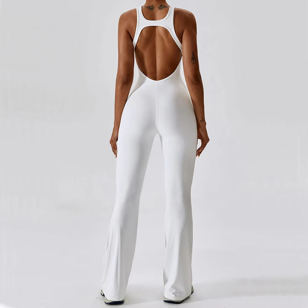 Solid Yoga Jumpsuit One Piece Outfit Fitness Bodysuit Workout Clothes for Women Sportwear Women Buttock Lifting Set Activewear