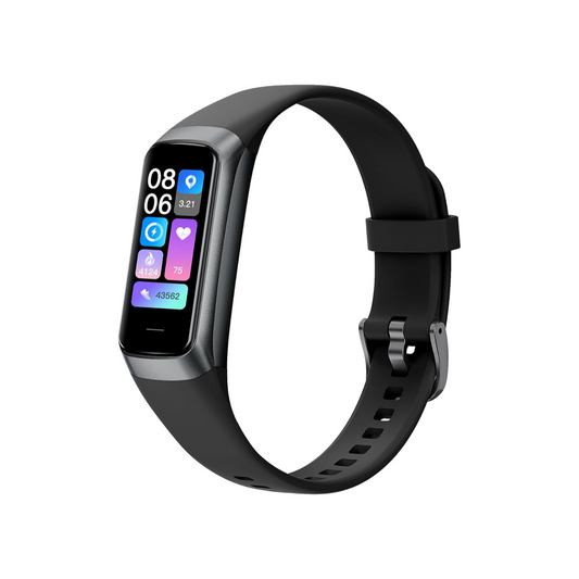 Advanced Health and Fitness Tracker for Men and Women with AMOLED Display, Compatible with Android and iOS, Featuring Alarm, Stopwatch, Blood Pressure Monitoring, Calorie Tracking, and IP68 Waterproof Rating