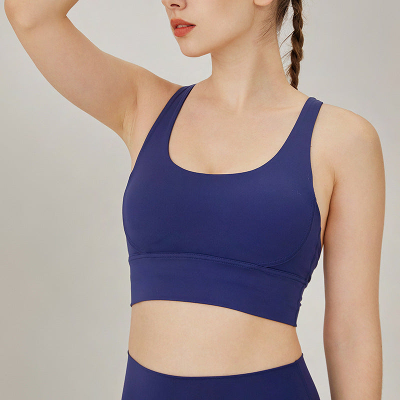 Women's Fitness Sports Bra - Breathable Cross Back Design