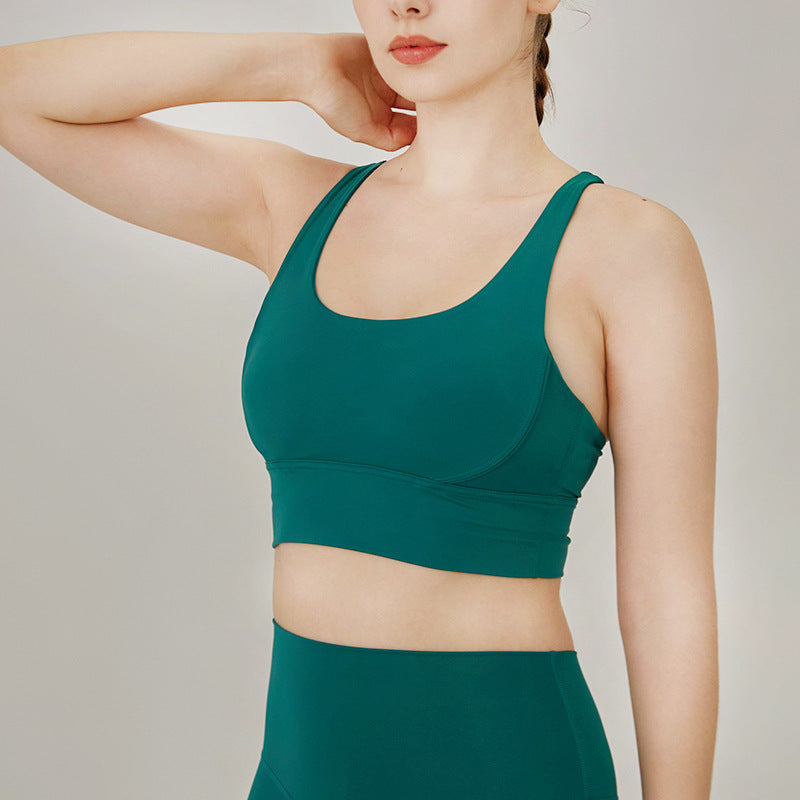 Women's Fitness Sports Bra - Breathable Cross Back Design