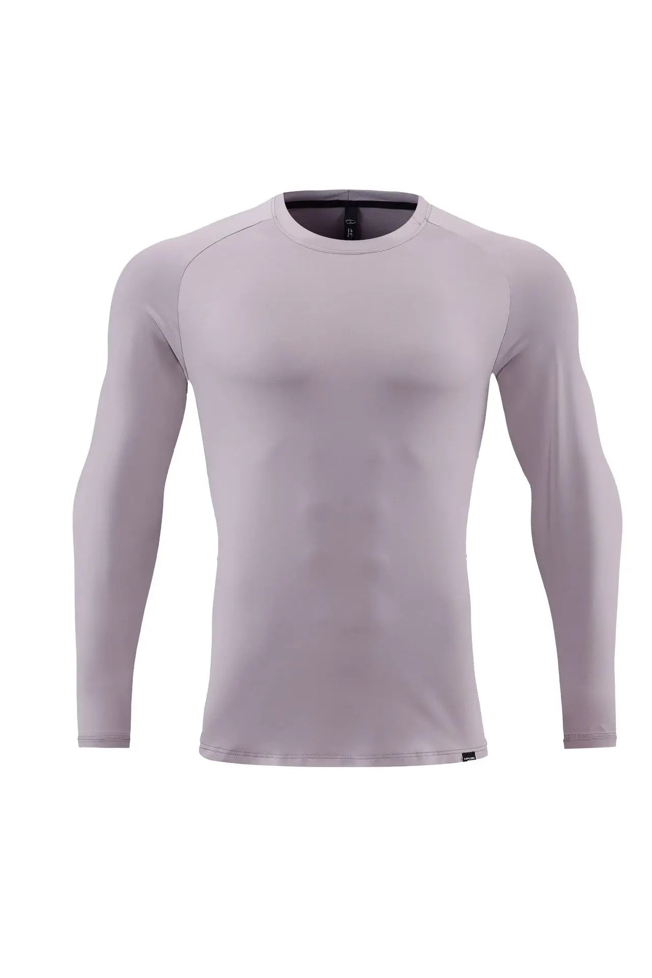 New Solid Color Sports Long-Sleeved T-Shirt Men'S Thin Moisture Wicking Stretch round Neck Outdoor Fitness Running Quick Dry