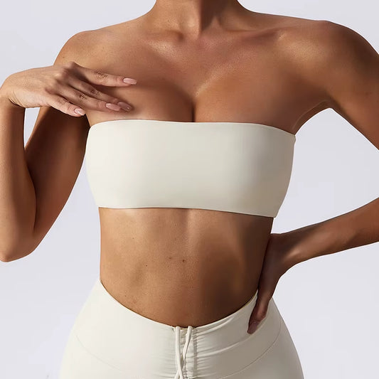 Strapless Sports Bra Gym Top Women Quick-Drying Yoga Clothes Women Tube Top Fitness Chest Wrap Underwear Workout Bra Female