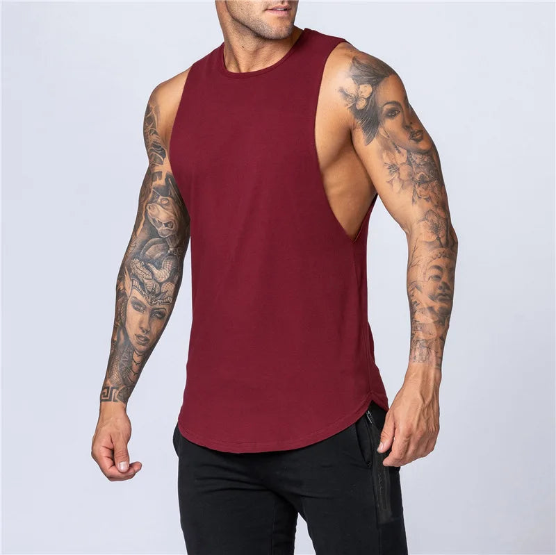 Men's Summer Fitness Tank Top - Breathable O-Neck Sleeveless Shirt for Gym and Jogging