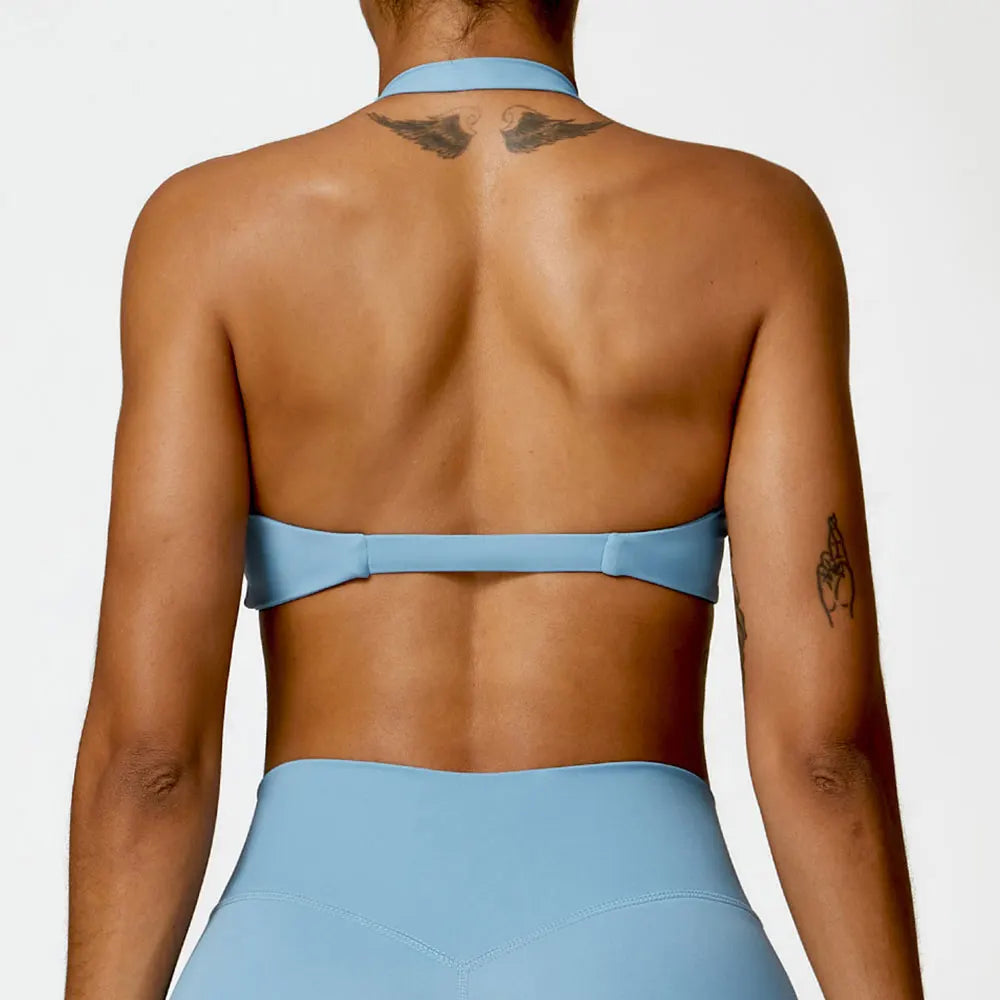 Women'S Halter Sports Bra Sexy Beautiful Back Top Push up Fitness Bra Yoga Gym Workout Bra Fitness Top Sports Breathable Bra
