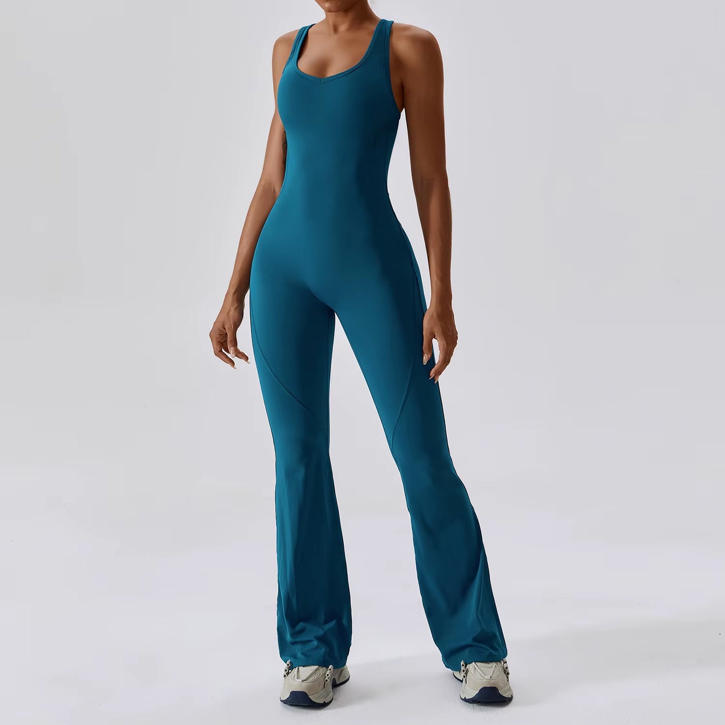 Solid Yoga Jumpsuit One Piece Outfit Fitness Bodysuit Workout Clothes for Women Sportwear Women Buttock Lifting Set Activewear