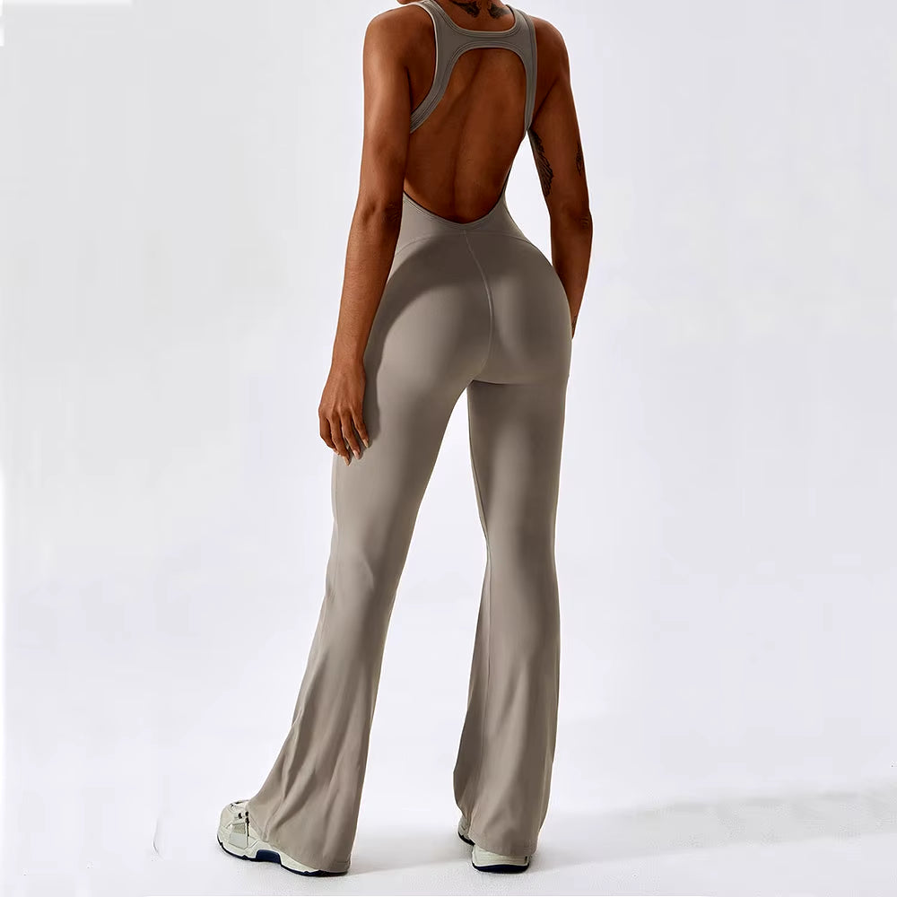 Solid Yoga Jumpsuit One Piece Outfit Fitness Bodysuit Workout Clothes for Women Sportwear Women Buttock Lifting Set Activewear