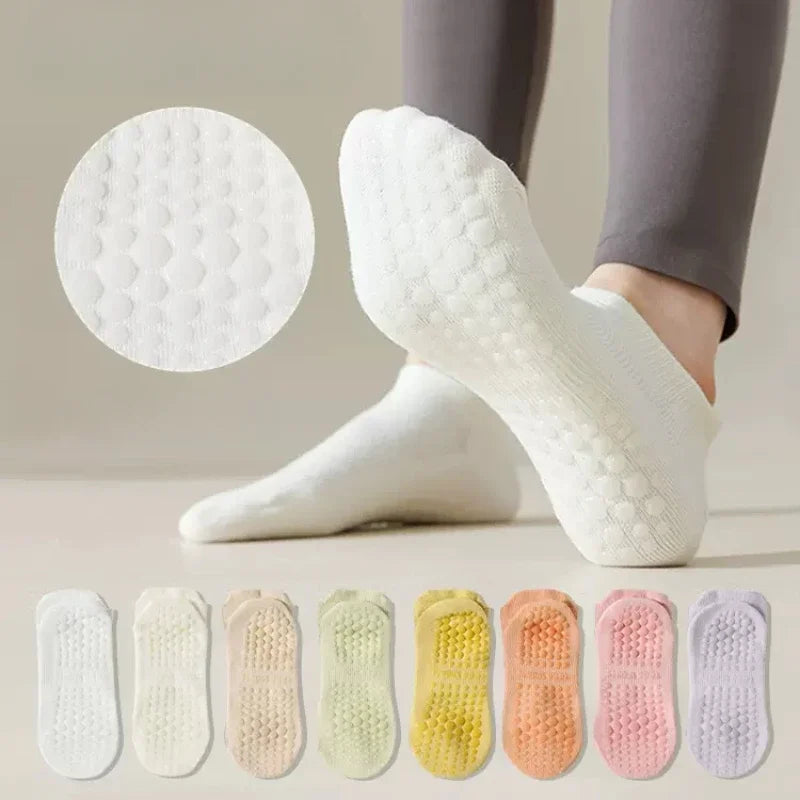 Mesh Breathable Yoga Socks Women Cotton Low Cut Short Gym Fitness Dance Sports Socks Professional Non-Slip Floor Pilates Socks