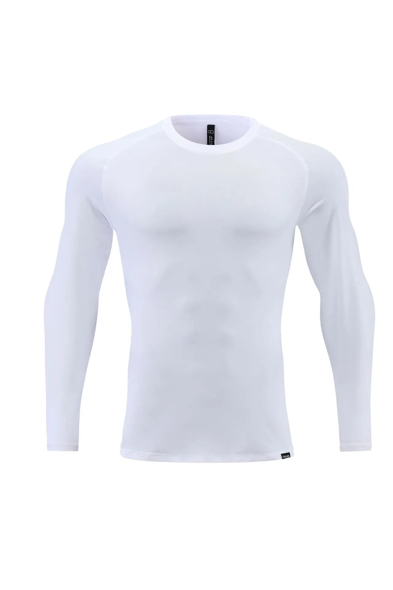 New Solid Color Sports Long-Sleeved T-Shirt Men'S Thin Moisture Wicking Stretch round Neck Outdoor Fitness Running Quick Dry
