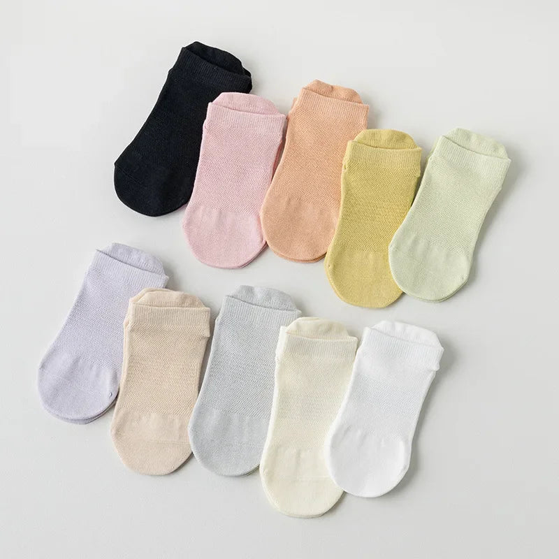 Mesh Breathable Yoga Socks Women Cotton Low Cut Short Gym Fitness Dance Sports Socks Professional Non-Slip Floor Pilates Socks