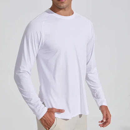 Men's Long-Sleeve Solid Color Quick Dry Shirt 