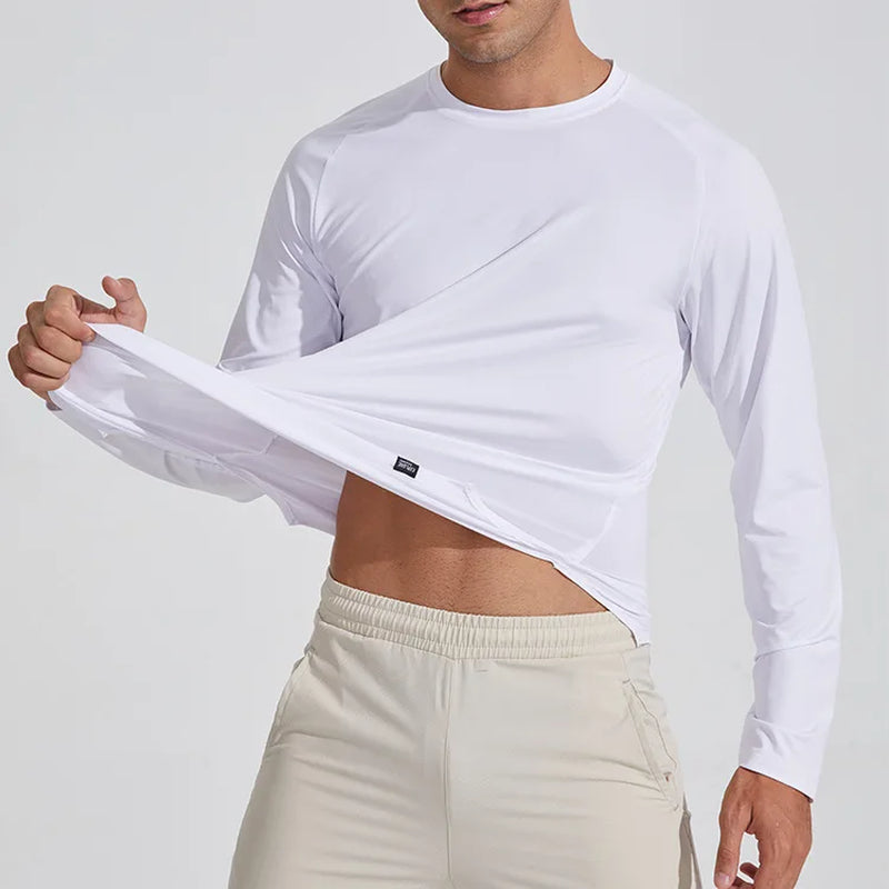 Men's Long-Sleeve Solid Color Quick Dry Shirt 