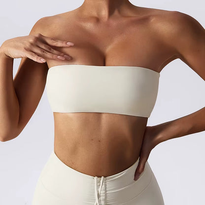 Strapless Sports Bra Gym Top Women Quick-Drying Yoga Clothes Women Tube Top Fitness Chest Wrap Underwear Workout Bra Female