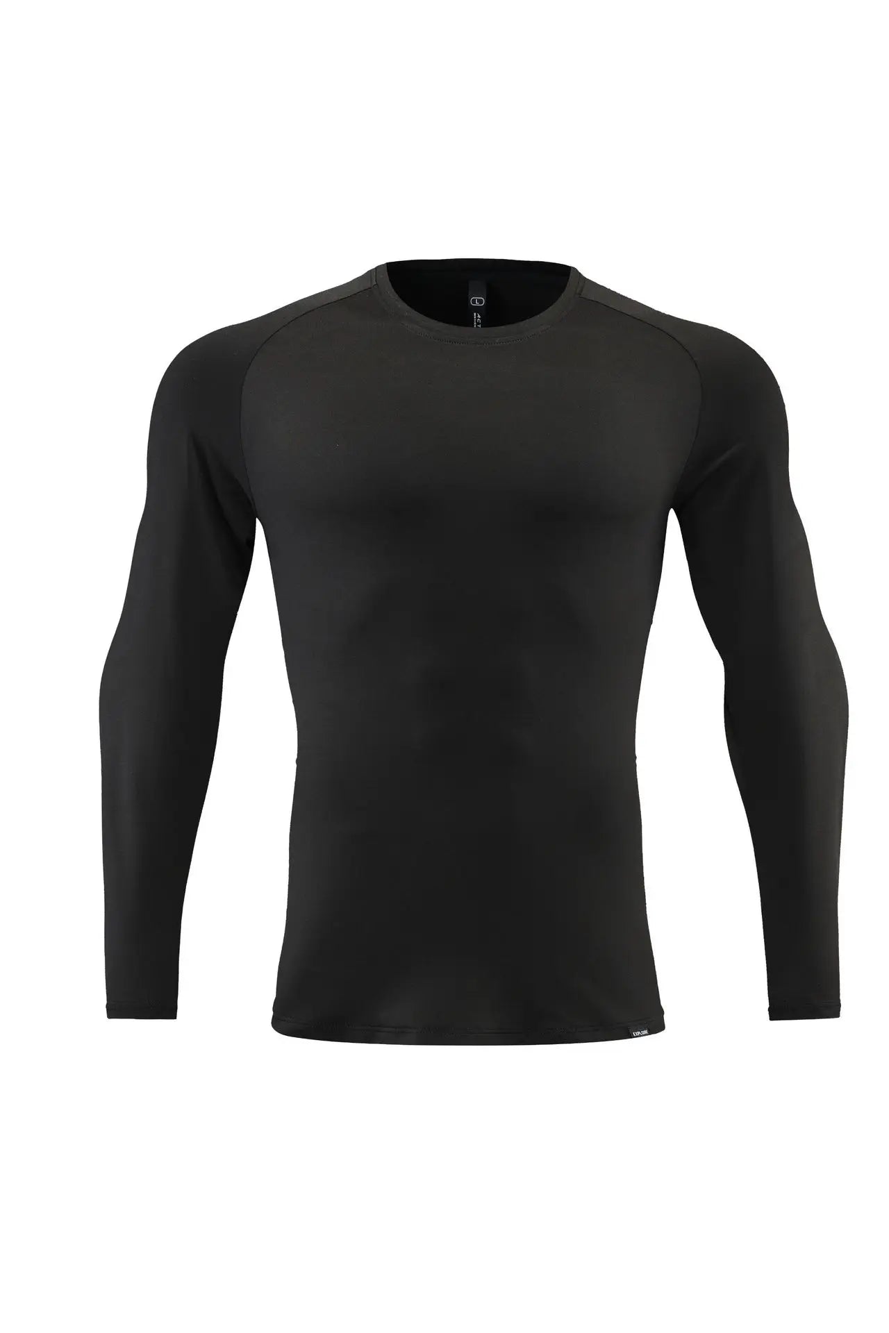 New Solid Color Sports Long-Sleeved T-Shirt Men'S Thin Moisture Wicking Stretch round Neck Outdoor Fitness Running Quick Dry