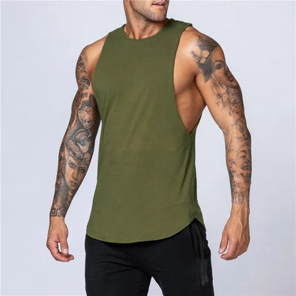 Men's Summer Fitness Tank Top - Breathable O-Neck Sleeveless Shirt for Gym and Jogging