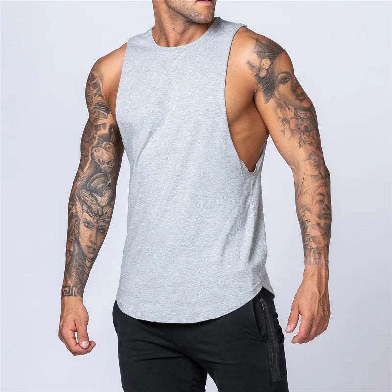 Men's Summer Fitness Tank Top - Breathable O-Neck Sleeveless Shirt for Gym and Jogging