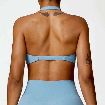 Women'S Halter Sports Bra Sexy Beautiful Back Top Push up Fitness Bra Yoga Gym Workout Bra Fitness Top Sports Breathable Bra
