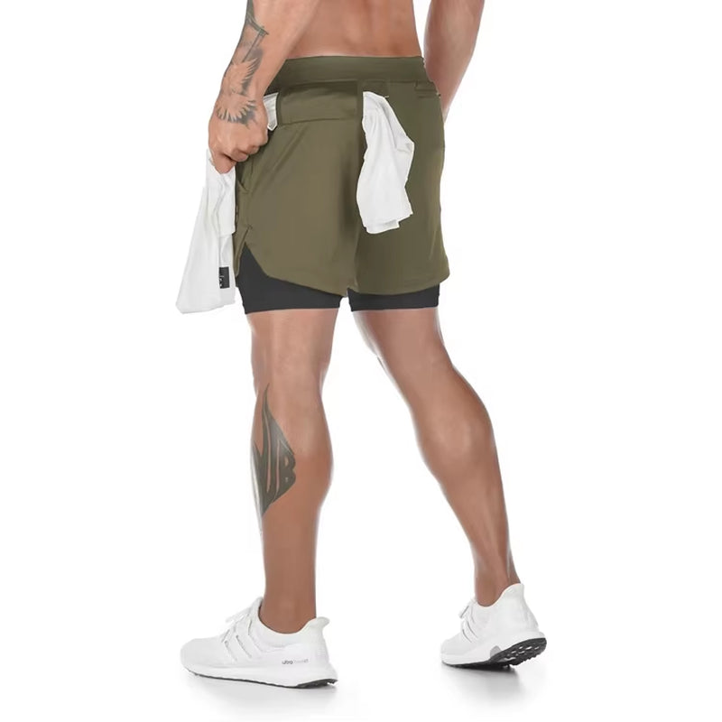 Men's Versatile 2-in-1 Quick-Dry Running Shorts