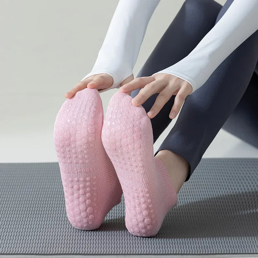Mesh Breathable Yoga Socks Women Cotton Low Cut Short Gym Fitness Dance Sports Socks Professional Non-Slip Floor Pilates Socks